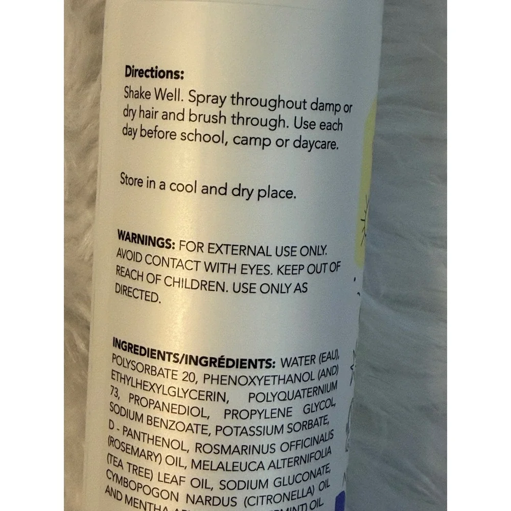 Natural Sense Kids Rosemary Hair Protection Spray 8oz Plant Based Daily Mist